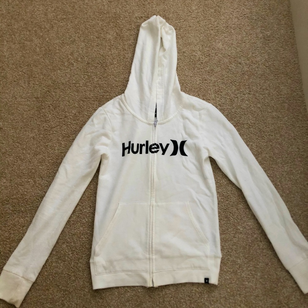 Hurley White Zip-Up Hoodie
